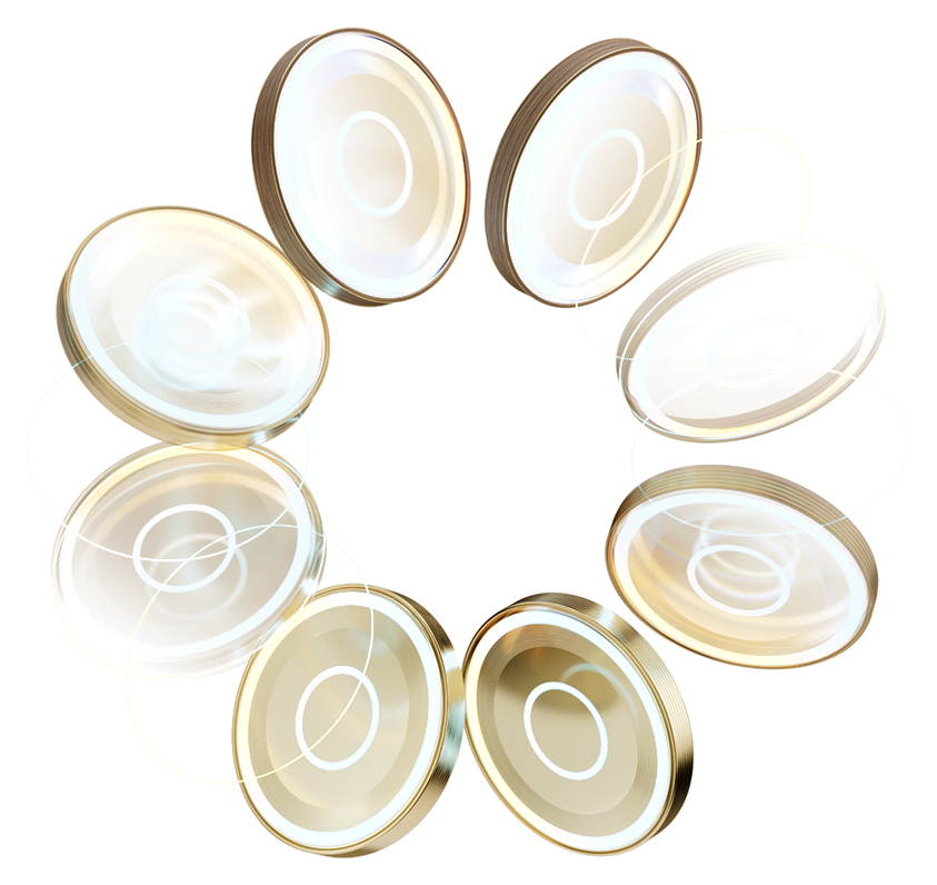 The coin in a cycle, turning through its states