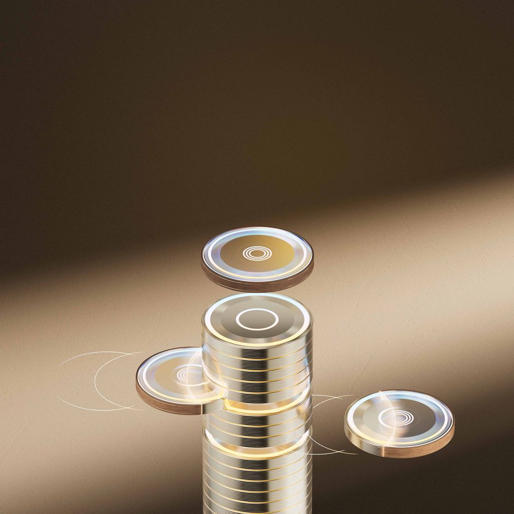 Graphic imagery, stacked coins