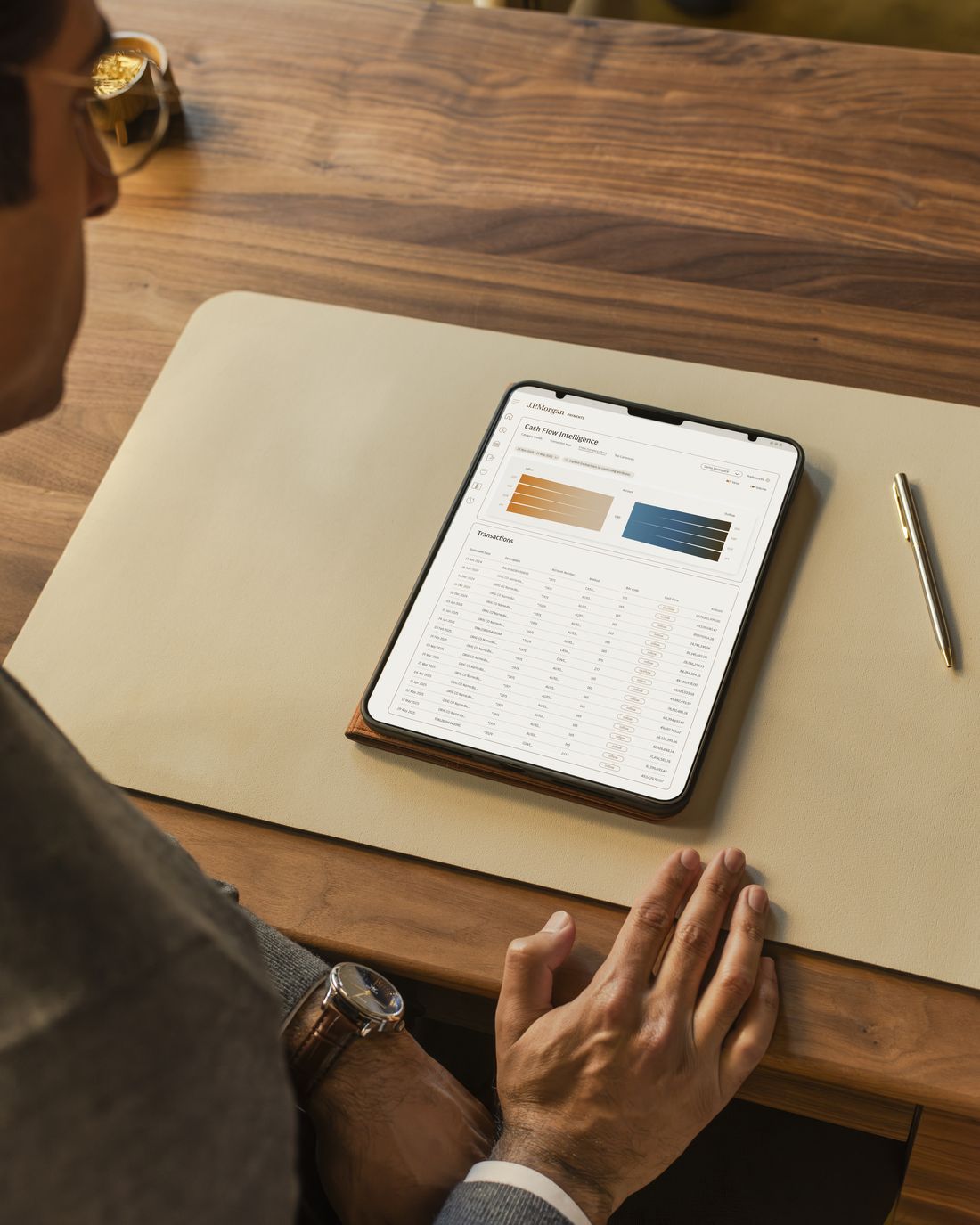 A tablet on a desk, from the campaign