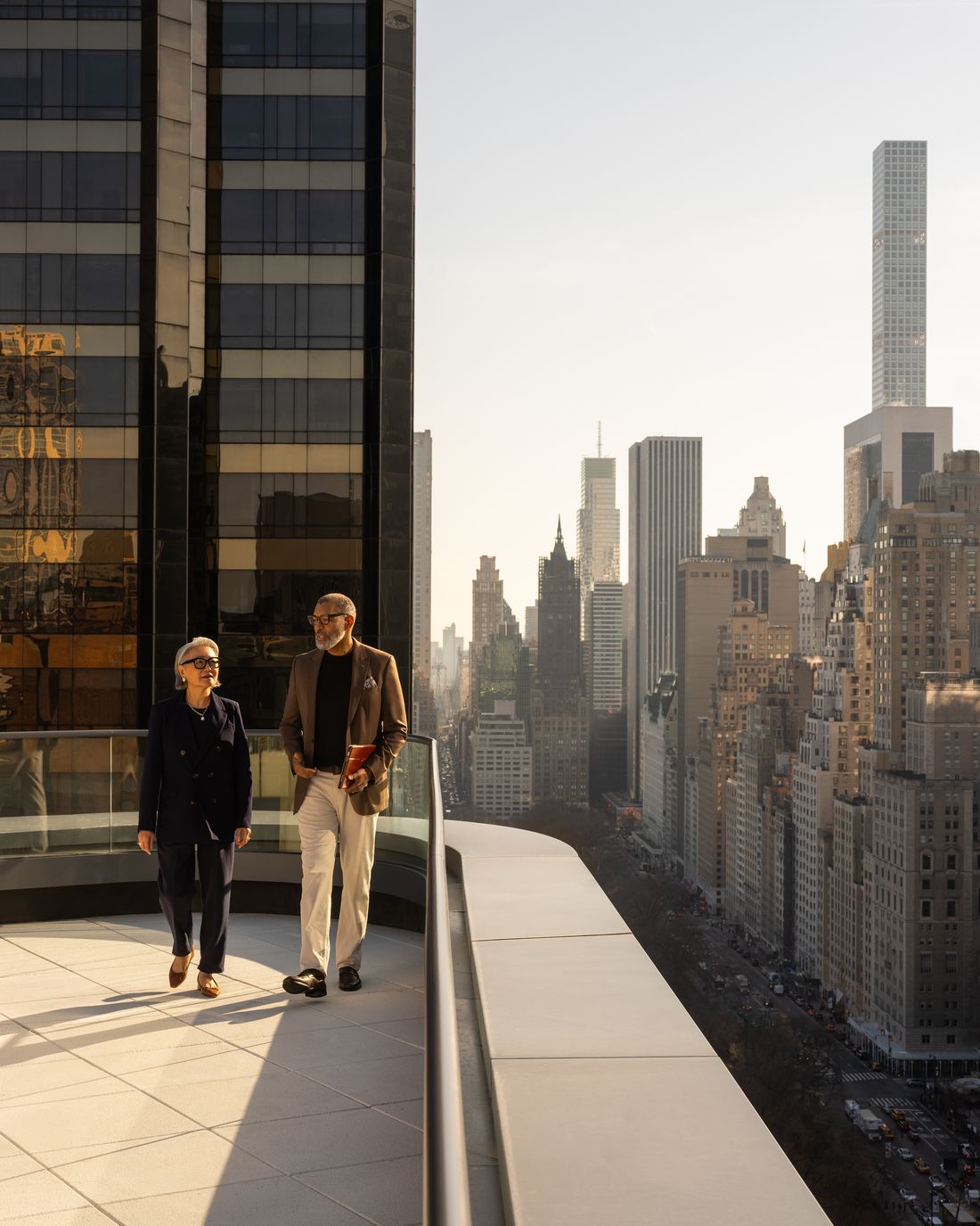 Two colleagues on a New York terrace