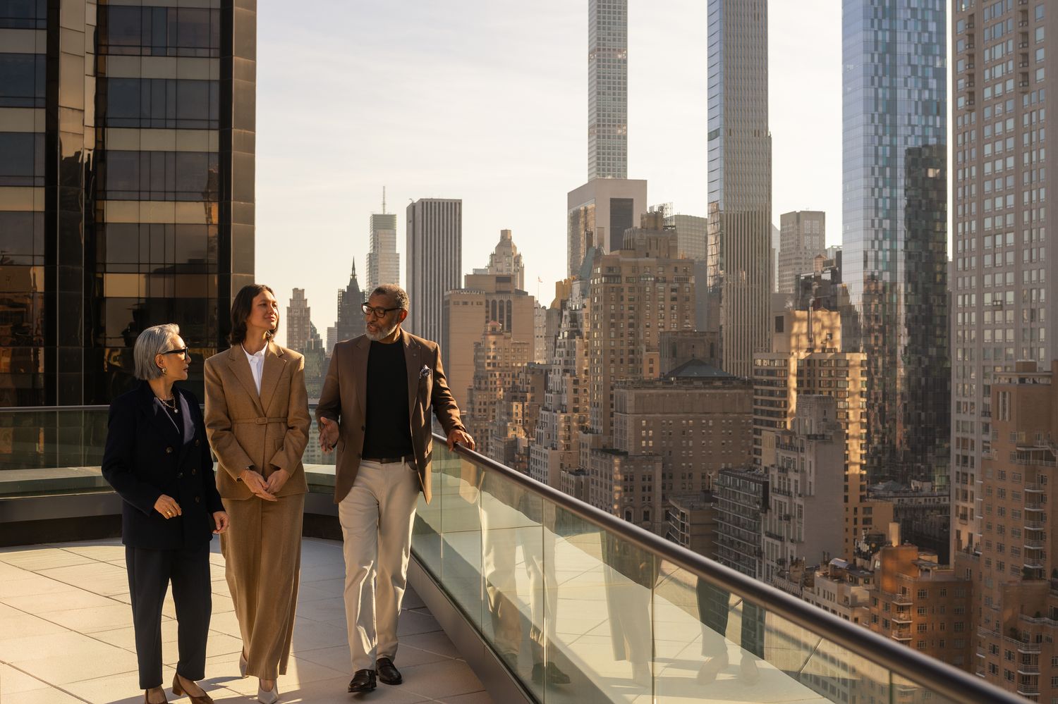 A group against the New York skyline