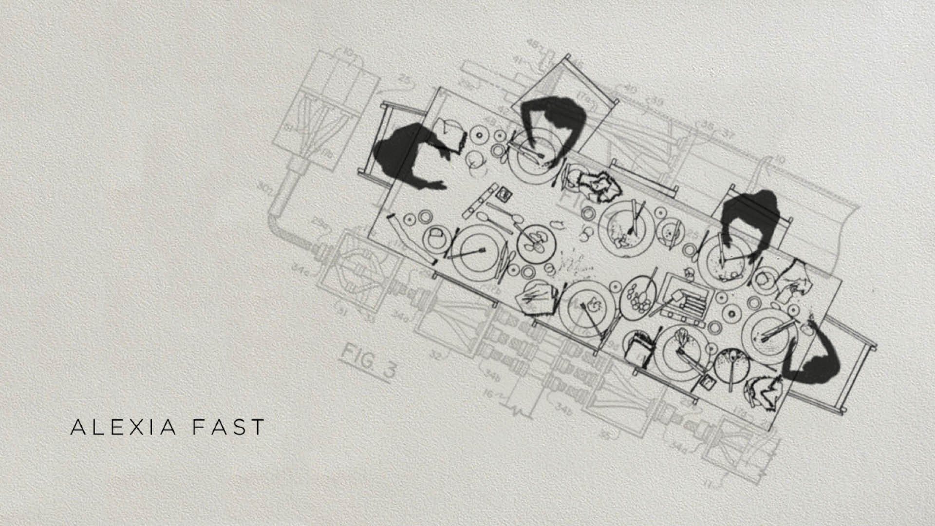 Original styleframe: figures seated around a drafted floor plan