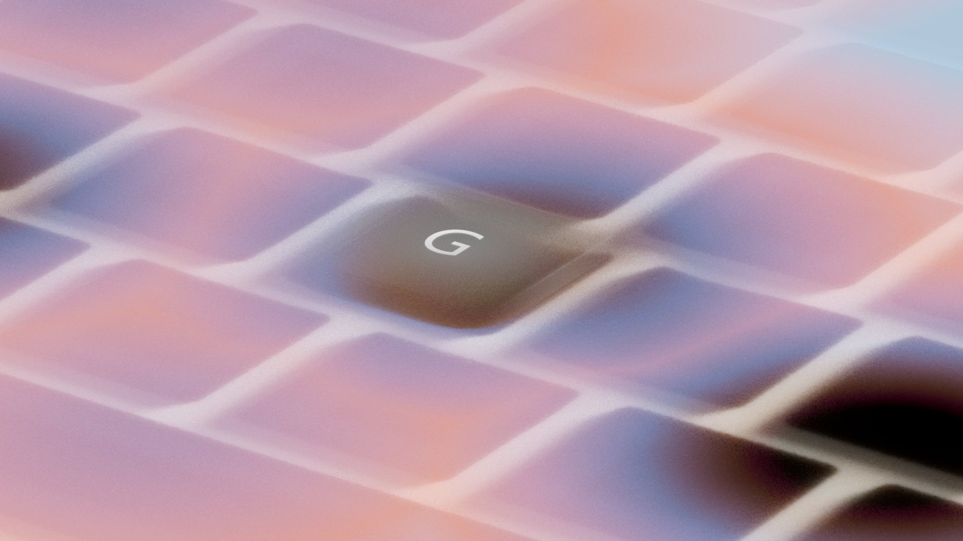 Keys rising out of a green surface, an R&D render
